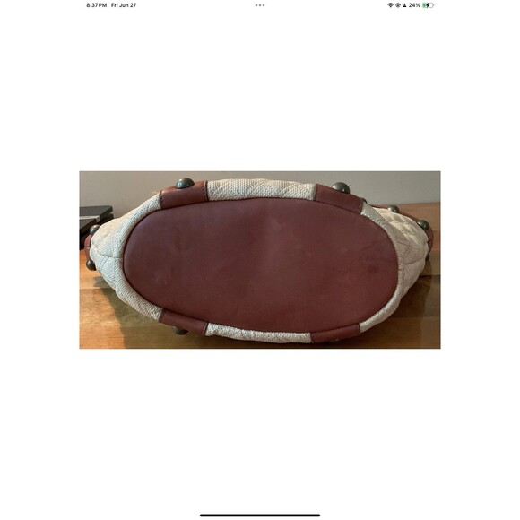 Betsey Johnson TisketTasket Rose Chain Basket Stud Purse Fabric Studded Leather - Picture 4 of 12